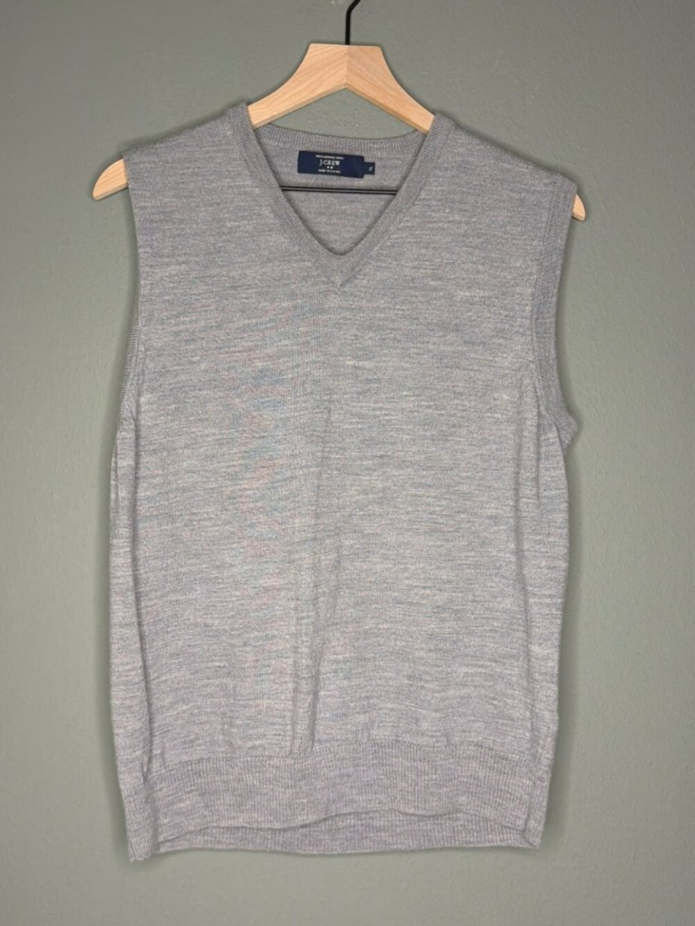 J.Crew Gray 100% Merino Wool Sweater Vest Men's XL
